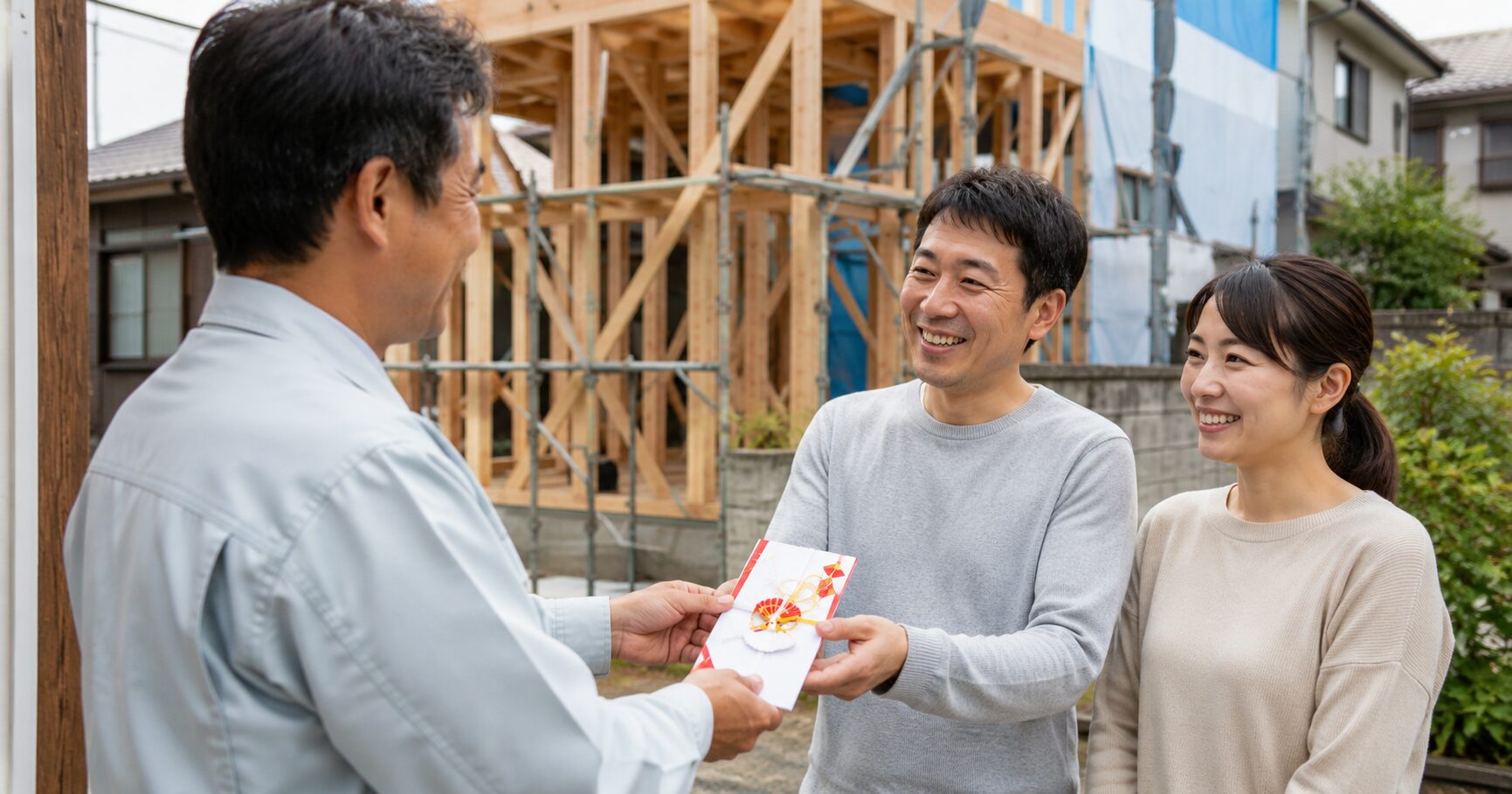 上棟式のお祝いは近所からいくら?相場・渡し方・のし袋の書き方を解説